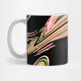 modern abstract black yellow pink swirls Mug